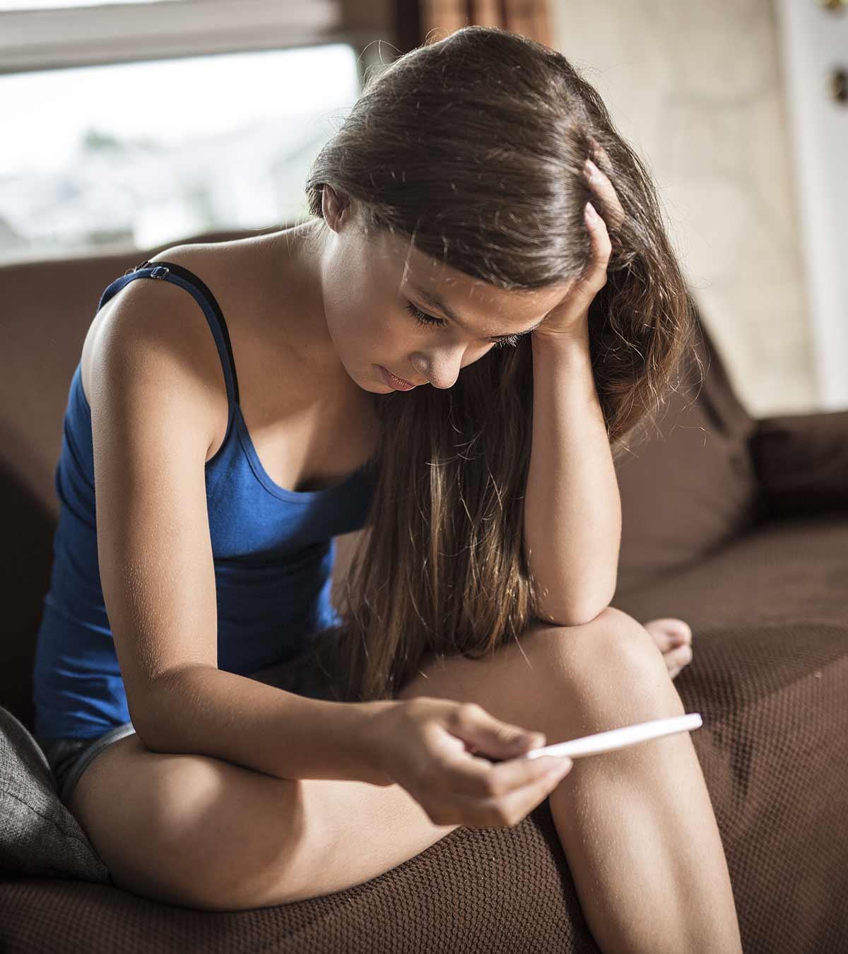 A teenage girl worries about her pregnancy results