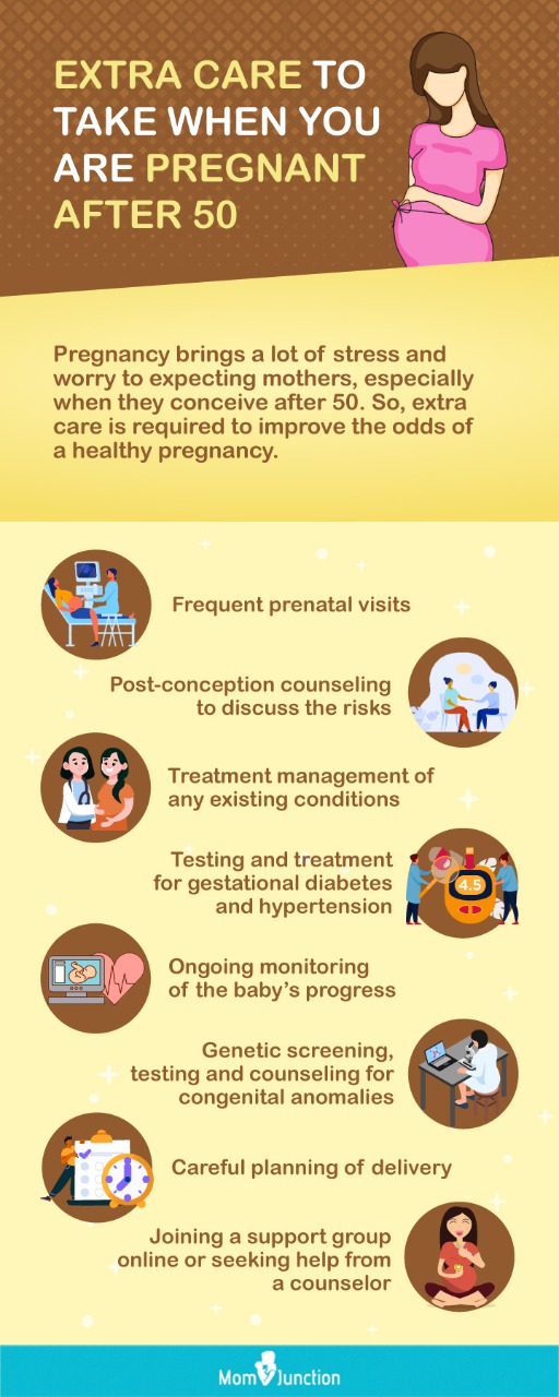 extra care to take when you are pregnant after 50 (infographic)