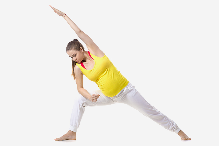 The Extended Side Angle pose yoga asana during pregnancy