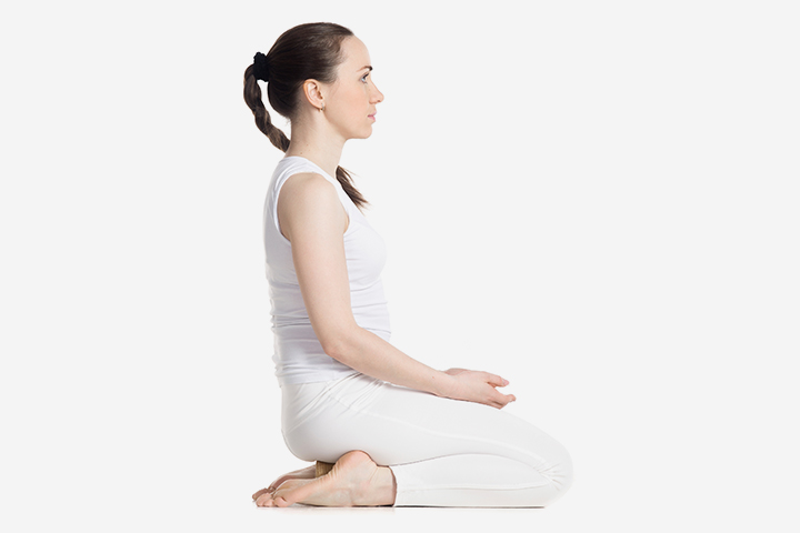 The Thunderbolt pose yoga asana during pregnancy