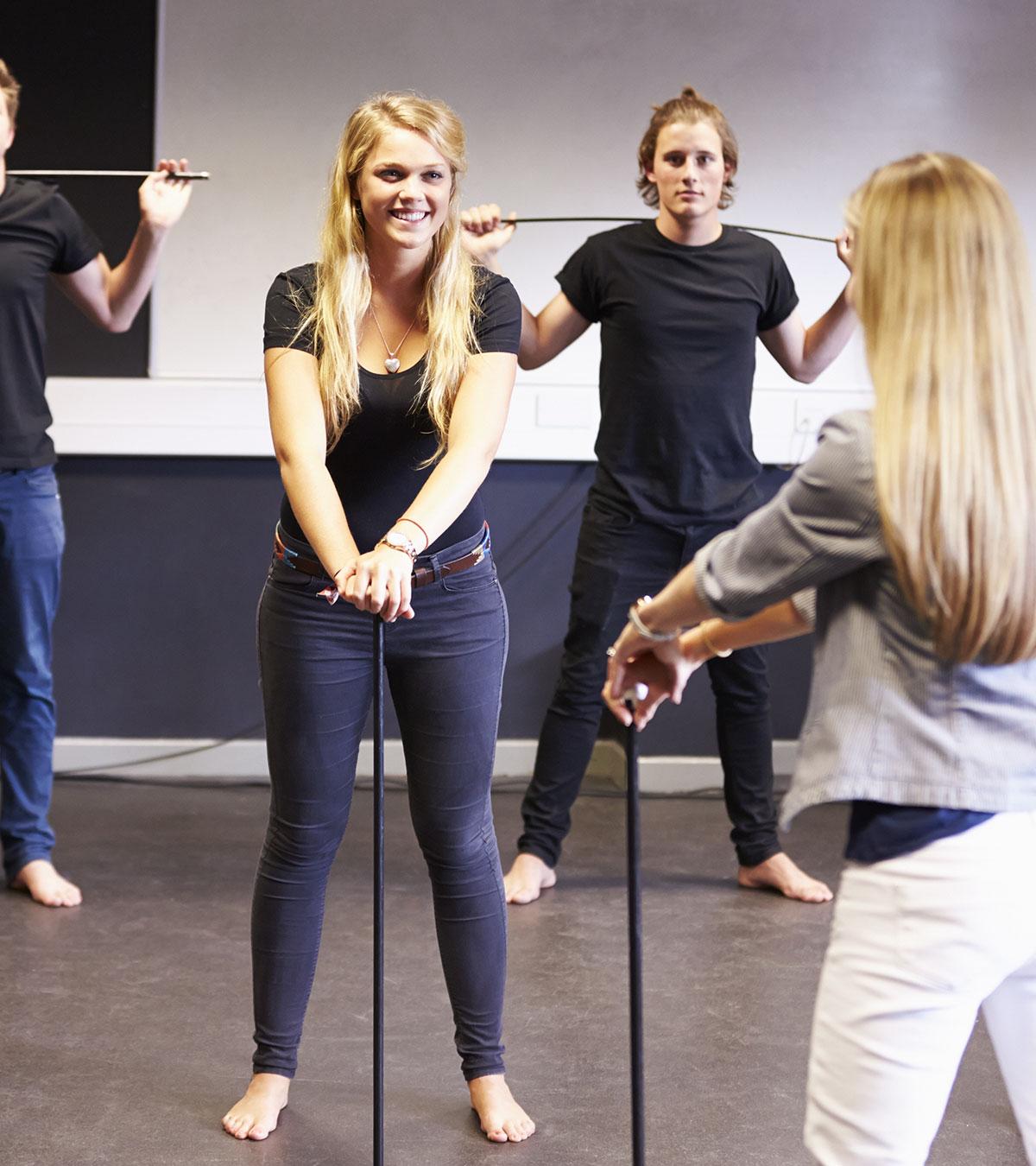 Teen Participating In Drama Activities, Indicating Engaging Improv Games