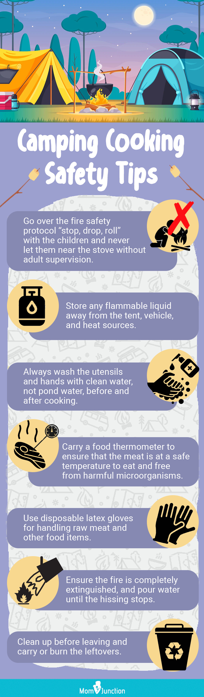camping cooking safety tips (infographic)