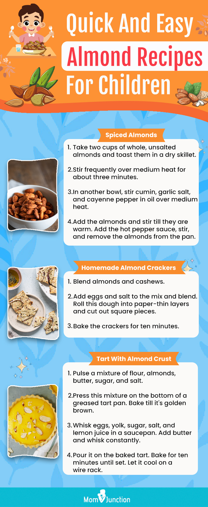 quick and easy almond recipes for children (infographic)