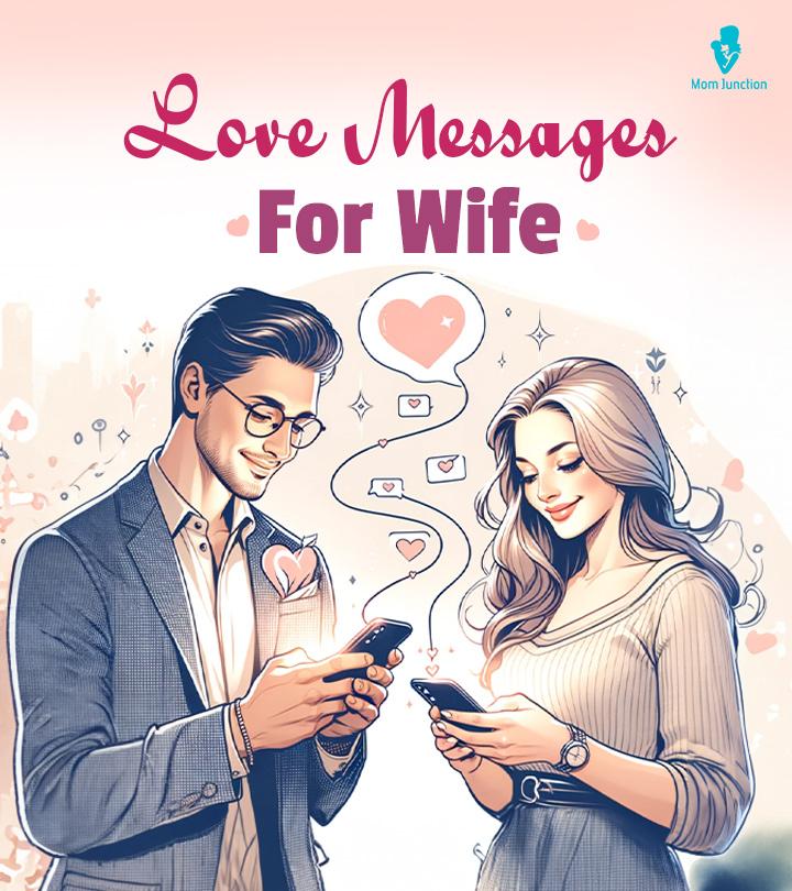 A guy sending love messages to his wife