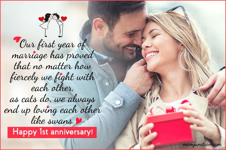 1st anniversary wishes for couple