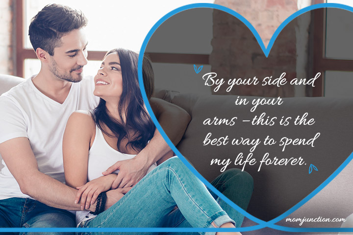By your side and in your arms, love quotes for husband