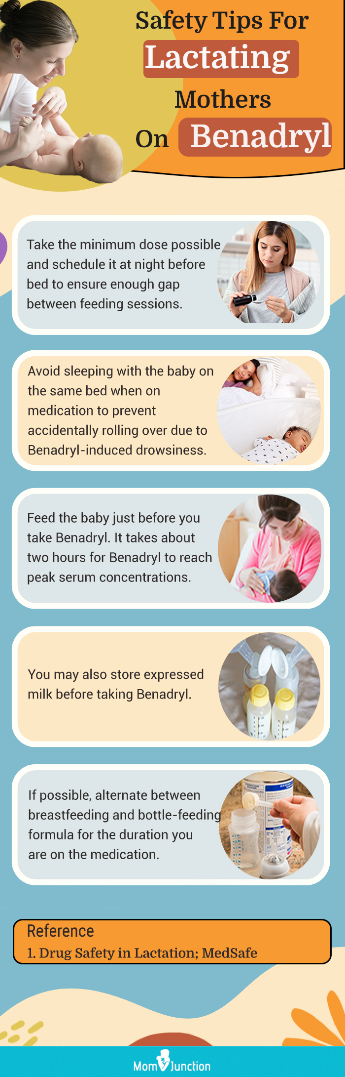 safety tips for lactating mothers on benadryl (infographic)