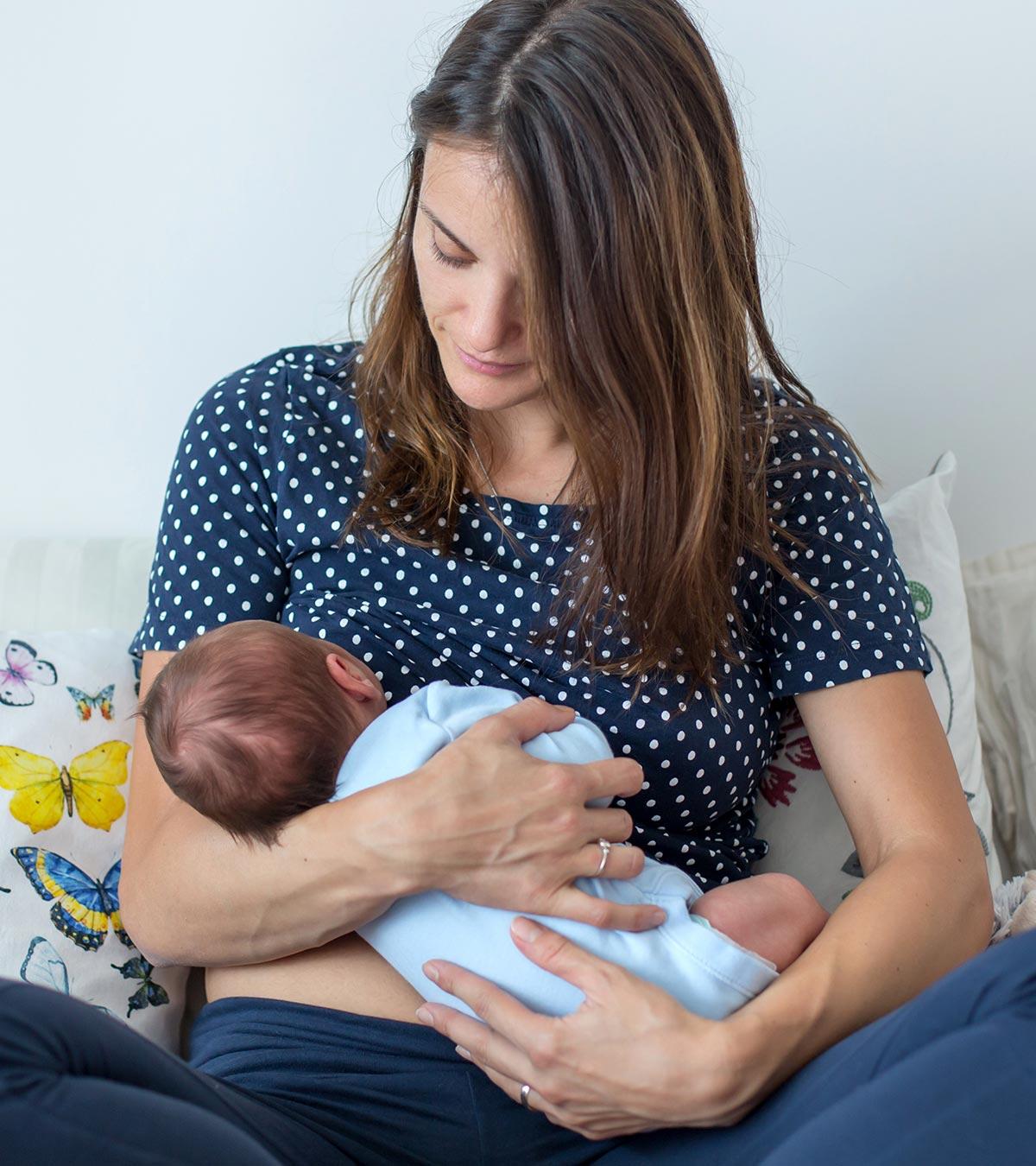 A Mom Breastfeeding Her Baby