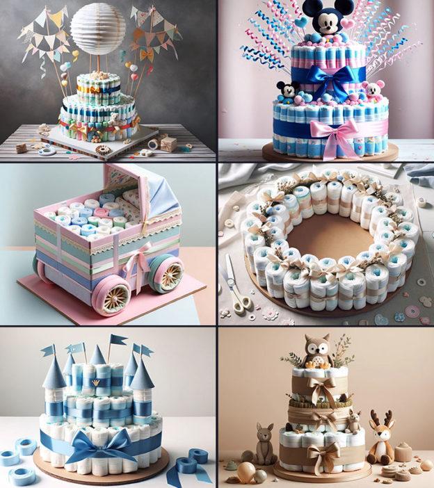 Diaper cakes for sales girl baby shower