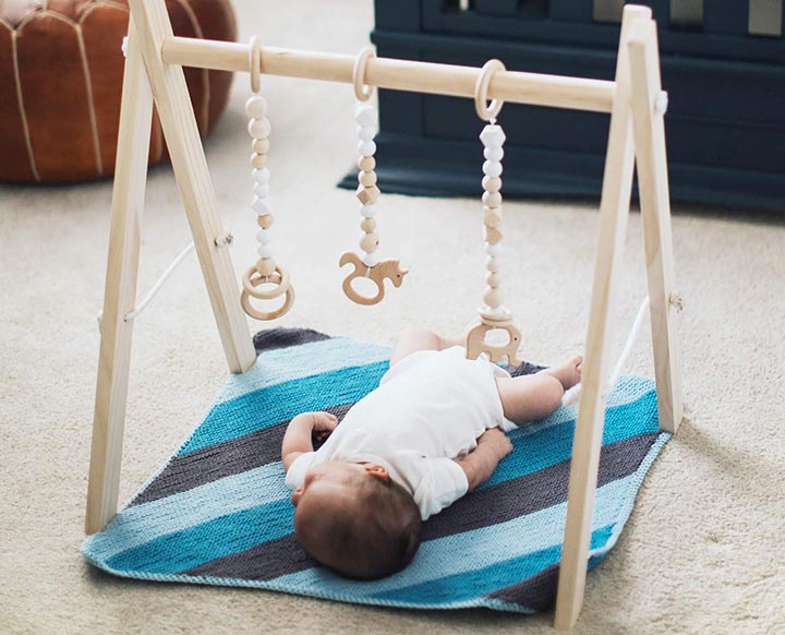 funny supply Wooden Baby Gym with 6 Gym Toys Foldable Baby Play Gym Frame  Activi
