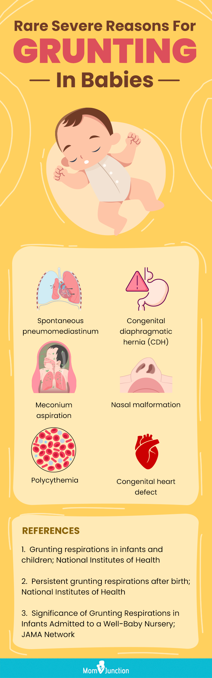 potential rare causes for babys grunting (infographic)