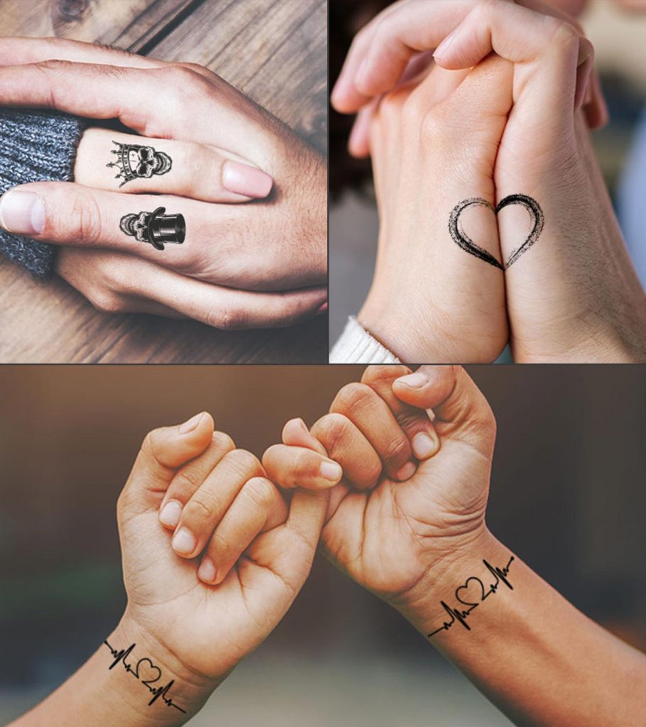 Tattoos for couples in love design