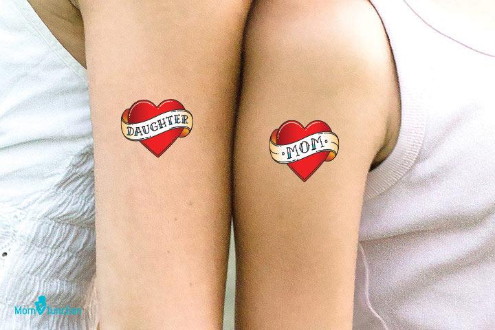 mom heart tattoos for girls