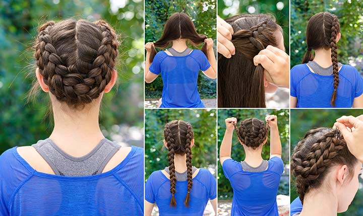 u-bun braided hairstyle for girls