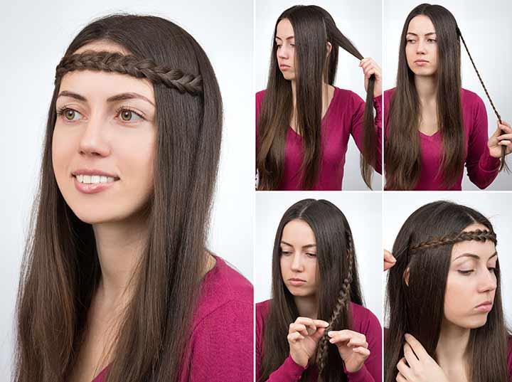 Hippie braided hairstyle for girls