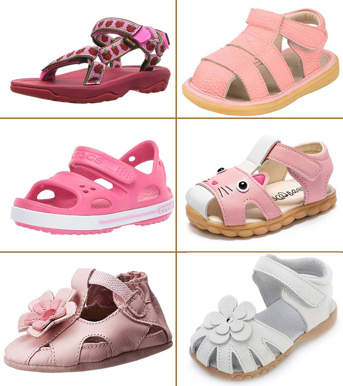 Femizee Kid Girls Leather Sandals Toddler Little Girls Princess Dress Shoes