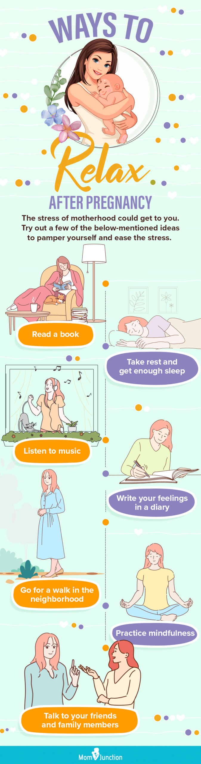 ways to relax after pregnancy (infographic)