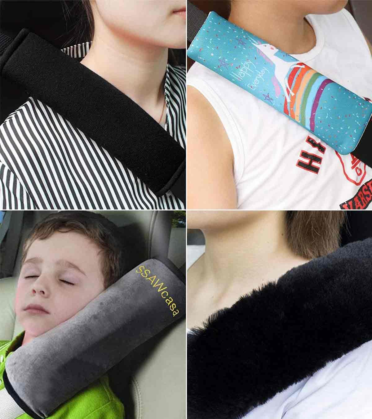 Kids Car Safety Seat Belt Covers Pad Strap Harness Shoulder Sleep Pillow  Cushion