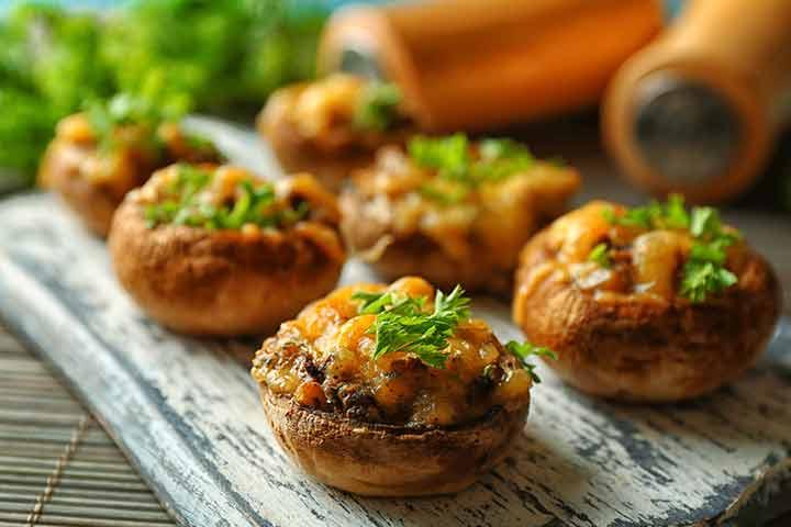 Stuffed cheese mushrooms for babies