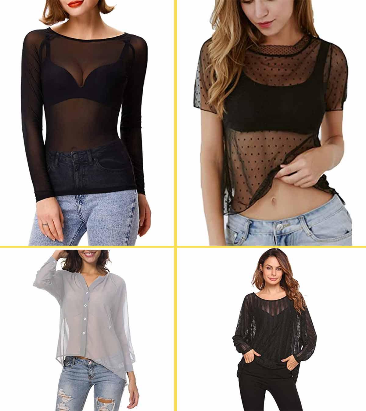 Sheer sale fabric tops