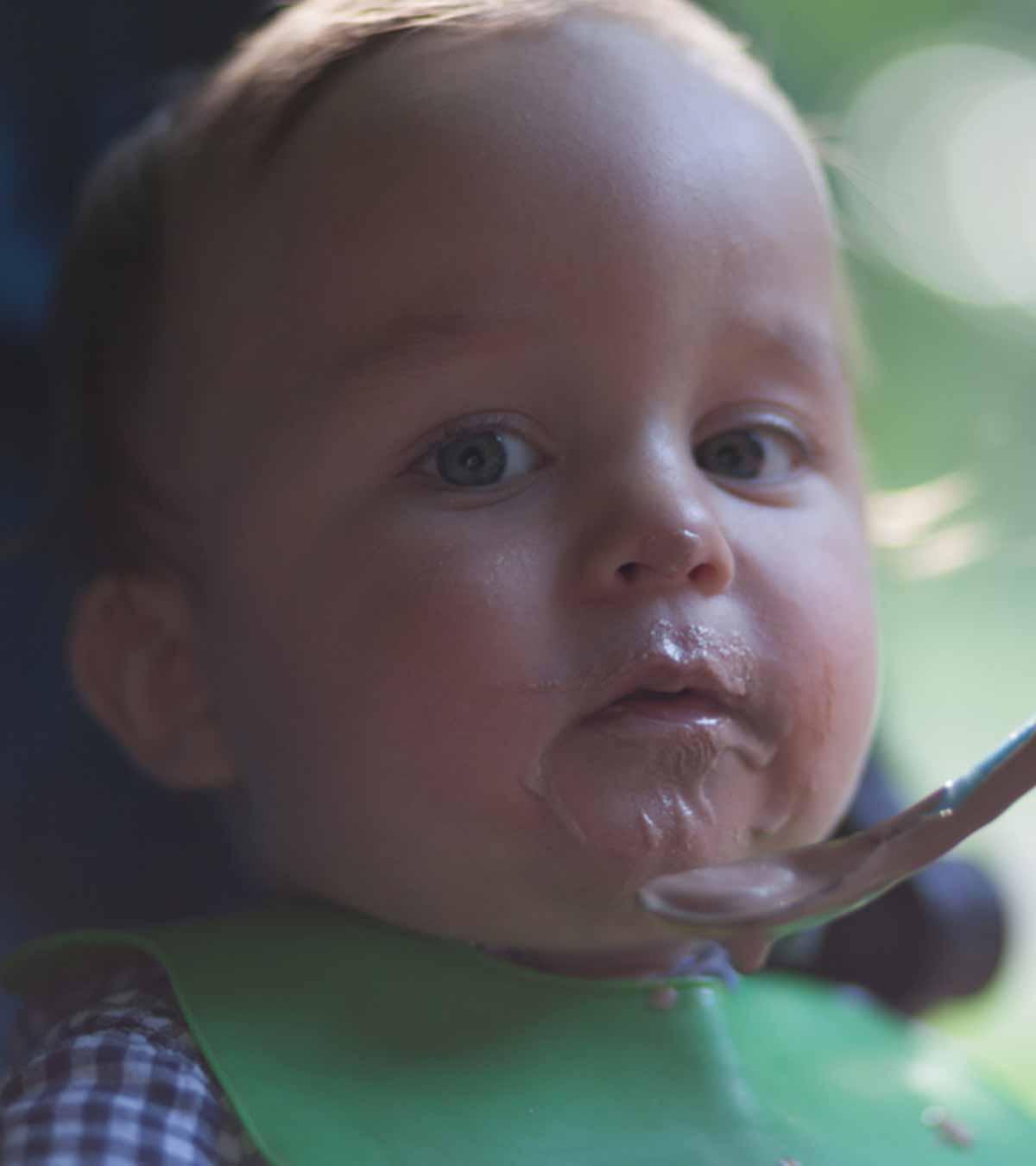 A Baby Having Food