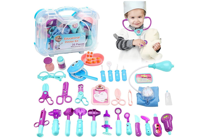  Doctor Kit for Kids, 31-Piece Kids Doctor Playset with