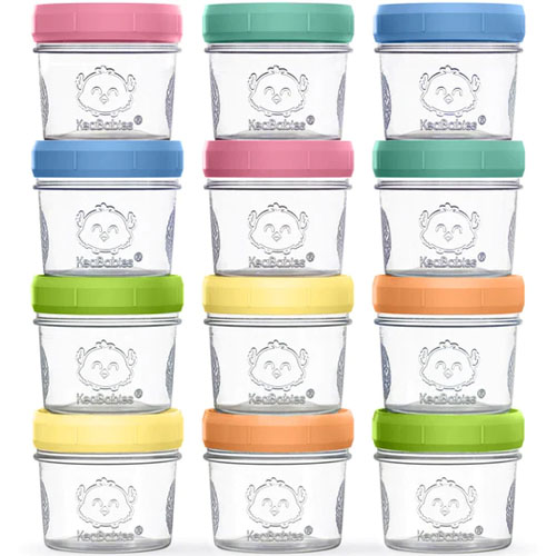 Glass Baby Food Storage Containers Set Contains 6 Large 