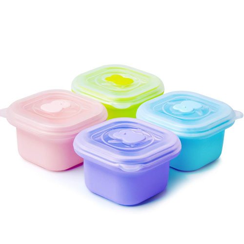 Youngever 18 Sets Baby Food Storage, 2 Ounce Plastic Baby Food Containers  with Lids and Labels (Coastal Colors)