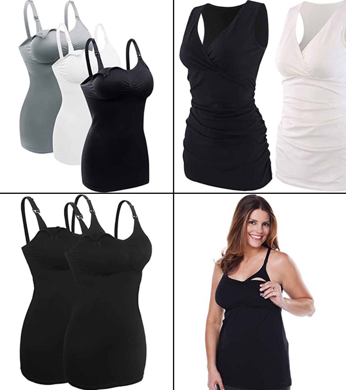 Lataly Seamless Nursing Tank Tops for Breastfeeding Padded Sleep