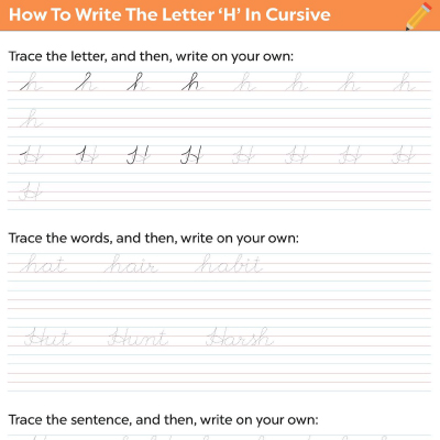 How To Write The Letter “H” In Cursive