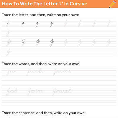 How To Write The Letter “J” In Cursive