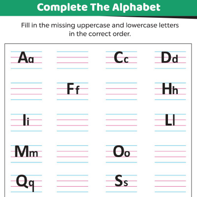 Fill In The Missing Uppercase And Lowercase Letters