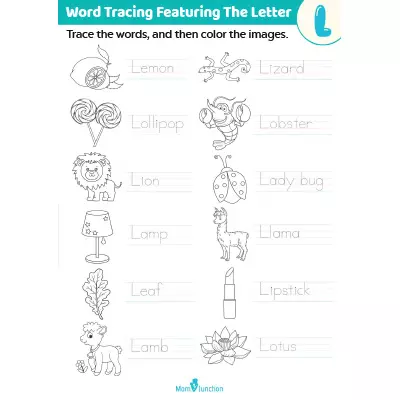 Trace The Words With The Letter "L"