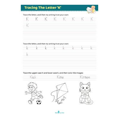 letter k tracing worksheet free and printable momjunction