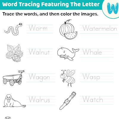 Trace The Words With The Letter 