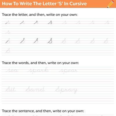 how to write the letter s in cursive worksheets momjunction