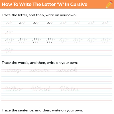How To Write The Letter “W” In Cursive