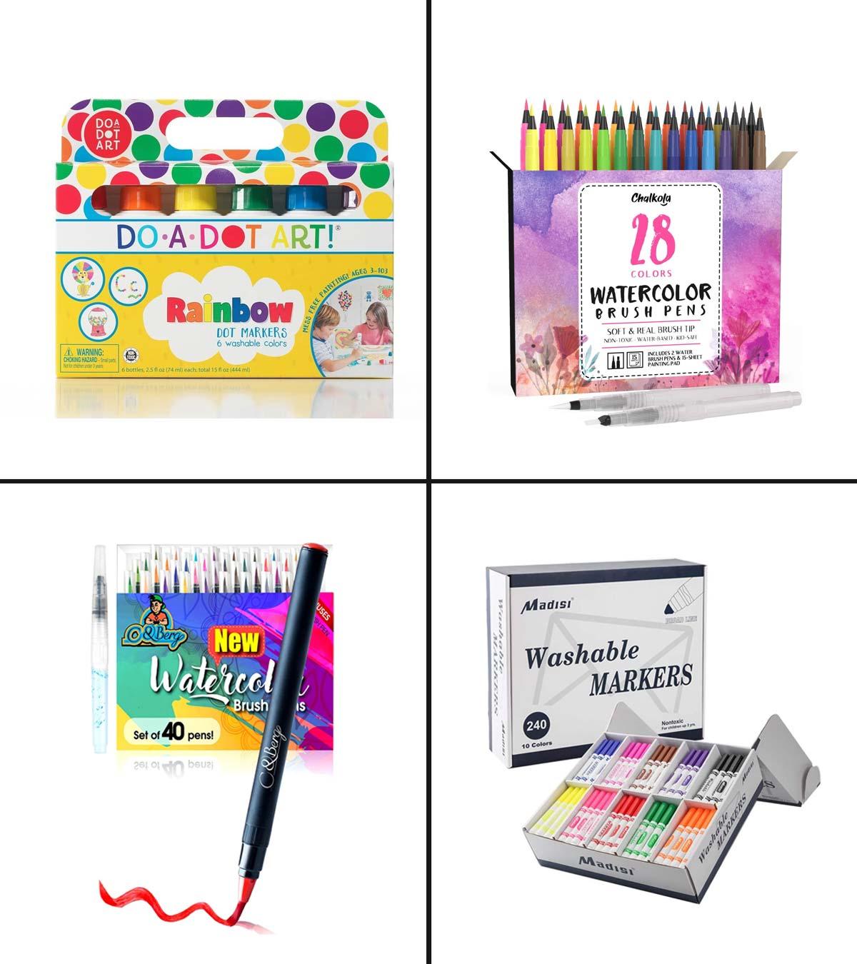 Bundle: Acrylic Paint Pens - 6 White + 6 Black + 40 Multi-Color - Chalkola  Art Supply