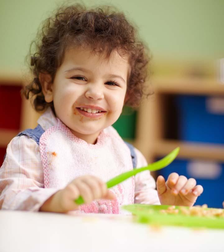 A Baby Eating Pasta