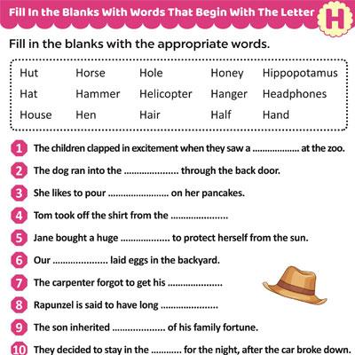 Complete The Sentences With Words That Start With "H"