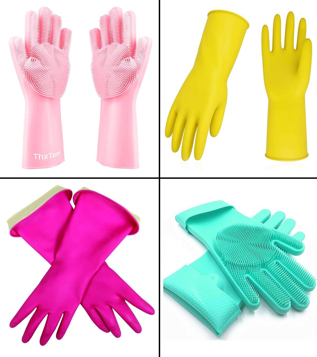 Rubber Household Gloves - Cotton Lined Dishwashing Kitchen Gloves (2 Pair,  Small) : : Health & Personal Care