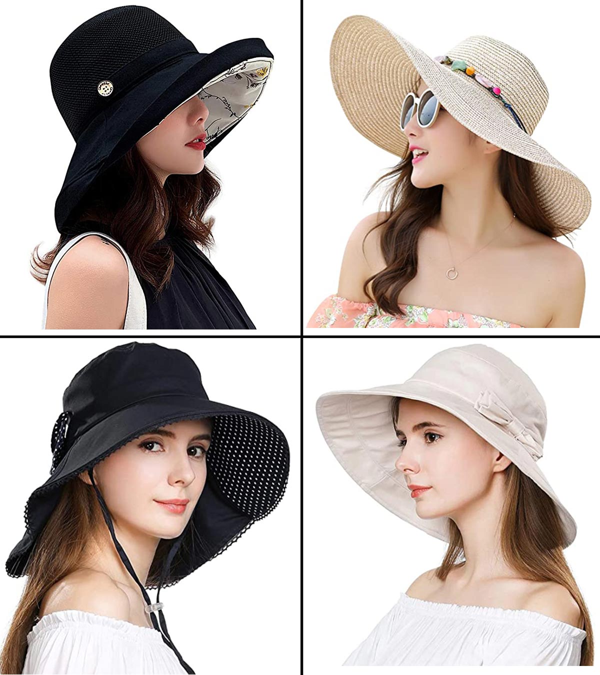 Women Sun Protection Wide Brim Hat Anti UV Beach Neck Face Mask Cap (Grey)