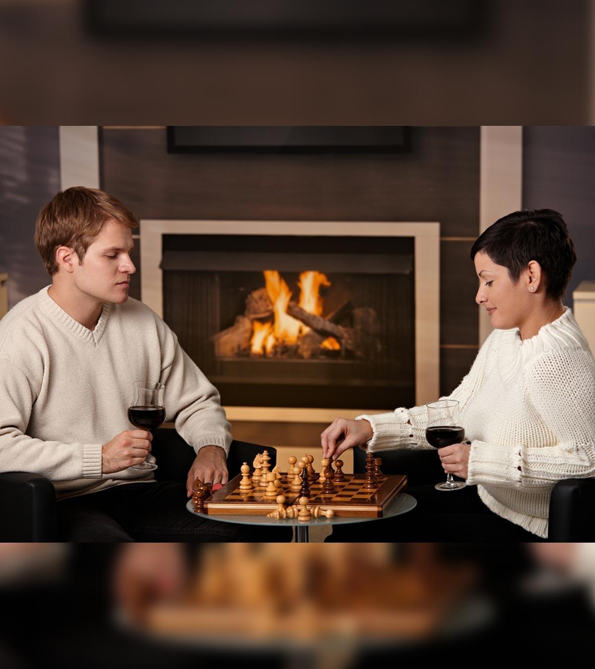 A Couple Enjoying Date Night Game