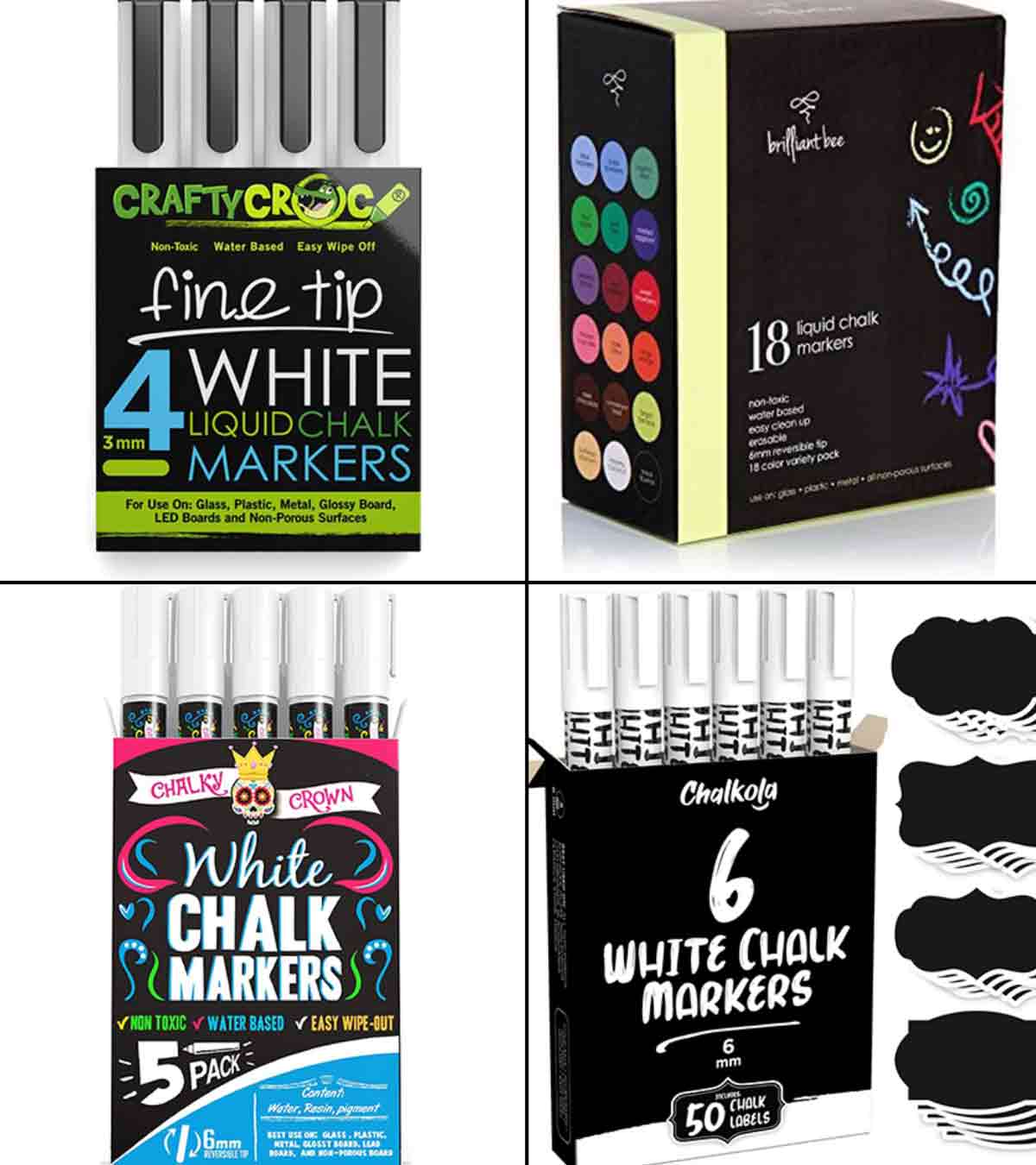 Chalk Markers, 15 Vibrant Colors Liquid Chalk Markers Pens for