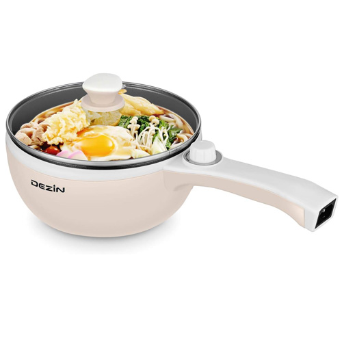 4-in-1 Multifunction Electric Cooker Skillet Grill Pot Wok Electric Hot Pot for Noodles Cook Rice Fried Stew Soup Steamed Fish Boiled Egg Small Non