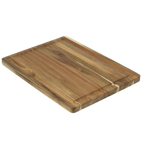 Large Bamboo Cutting Board with Modern Cut Edge –