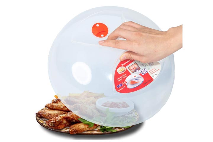 Microwave Splatter Guard Cover Collapsible Lid BPA Free Dishwasher Safe