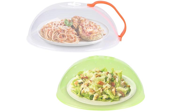 Glass Microwave Cover for Food Large Microwave Food Cover Splatter With  Easy Grip Handle Anti-Splatter Lid With Enlarge Perforated Steam Vents