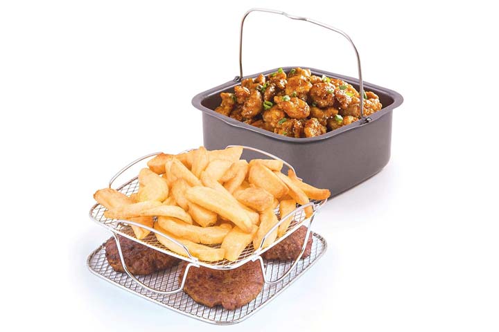 Air Fryer Accessories Compatible with Cosori, Chefman, Philips, Dash,  Emeril Lagasse, Bella, Comfee, Nuwave® + More, Air Fryer Rack, Air Fryer  Cheat