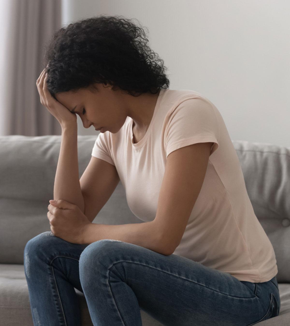 A Sad Women After Threatened Miscarriage